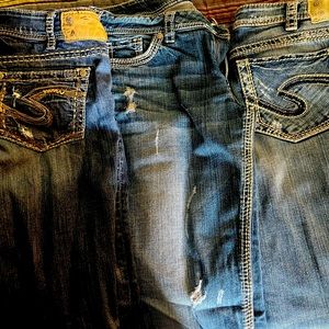 3 pair of Silver jeans